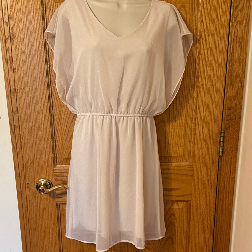 Chic Blush Pink Flutter shimmering Dress